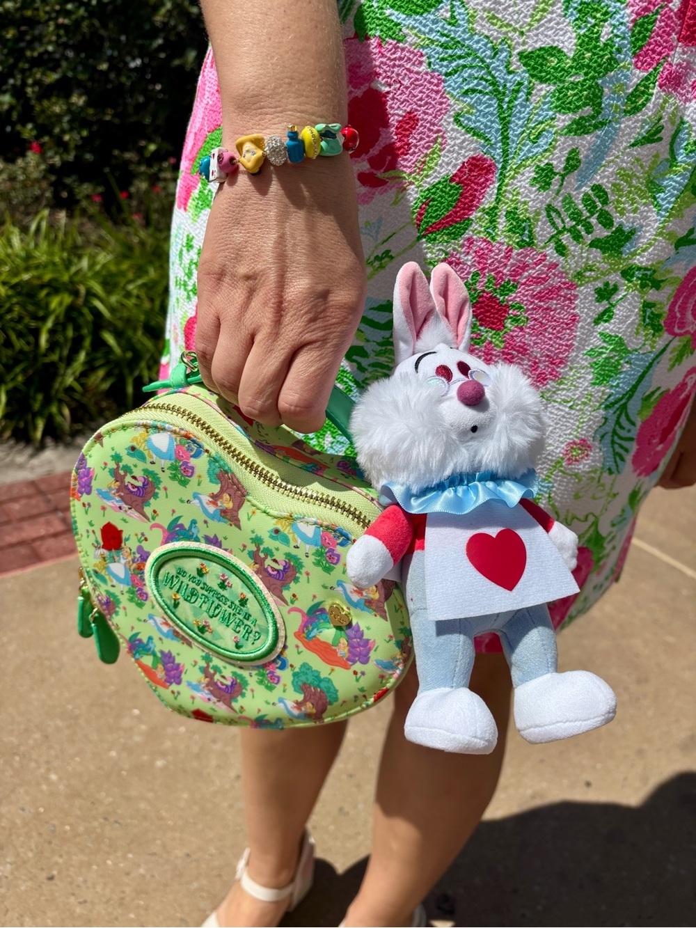 Stoney Clover Alice in Wonderland Heart Purse with Wildflower Patch